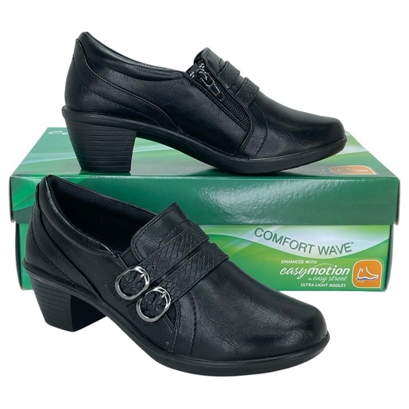 Easy Street Stroll Black Faux Leather Womens Shooties Size 6M - Picture 1 of 10